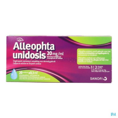 Alleophta 20mg/ml Oogdruppels Unidosis 20x0,3ml