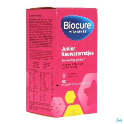 Biocure Junior Kauwsterretjes 60 St tabletten