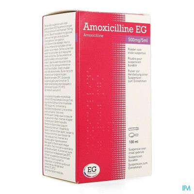 Amoxicilline EG 500mg/5ml Pdr Orale Susp 100ml