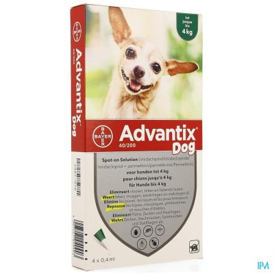 Advantix 40/ 200 Honden < 4kg Fl 4x0,4ml